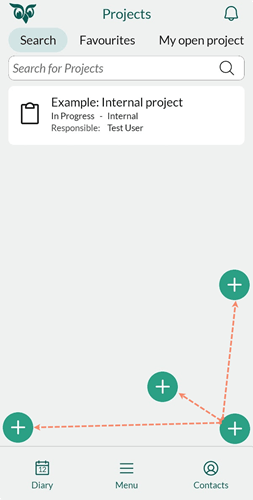 New button - Move the + button -app-screen
